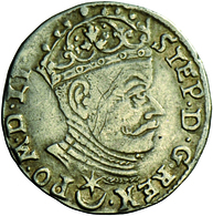 Litauen: Stafan Bathory 1576-1586: Dreigröscher 1581, Kratzer, Sehr Schön. - Litouwen