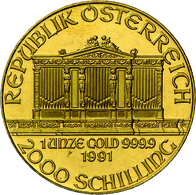 Österreich - Anlagegold: 2000 Schilling 1991, Wiener Philharmoniker, Gold 999,9, 31,1 G, Stemeplglan - Oostenrijk