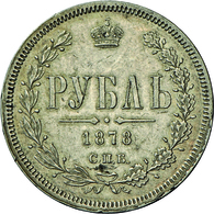 Russland: Alexander II. 1855-1881: Rubel 1878; 20,7g, Davenport 289, Kl. Kratzer, Sehr Schön. - Russia