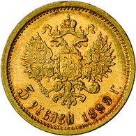 Russland - Anlagegold: Nicholas II. 1894-1917: 5 Rubel 1899 (EB - Elikum Babayantz) , KM Y# 62, Frie - Russie