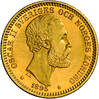 Schweden - Anlagegold: Oscar II. 1872-1907: Lot 2 Goldmünzen: 10 Kronor 1874, KM# 732, Friedberg 94, - Svezia