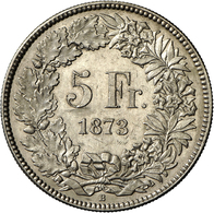 Schweiz: 5 Franken 1873 B, MHZ 2-1197c, Divo 43, Seltener Jahrgang, Auflage: 30.500 Exemplare, Leich - Altri & Non Classificati