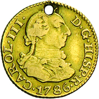 Spanien: Carlos III 1759-1788: ½ Escudo 1786 M DV. Friedberg 290, 1,71 G. Gelocht, Sonst Sehr Schön. - Other & Unclassified