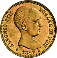 Spanien - Anlagegold: Alfonso XIII. 1886-1931: 20 Pesetas 1887 (NP 1962), KM # 693, Friedberg 345R, - Other & Unclassified