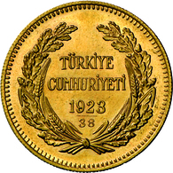 Türkei - Anlagegold: Lot 5 Goldmünzen Mit Präsident Kemal Atatürk: 25 Kurus 1923/40; 50 Kurus 1923/4 - Turkey