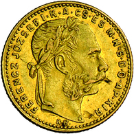 Ungarn - Anlagegold: Franz Josef I. 1848-1916: Lot 2 Goldmünzen: 4 Forint - 10 Francs 1888, KM # 466 - Ungheria
