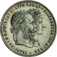 Haus Habsburg: Franz Joseph I. 1848-1916. Lot 2 Münzen: 2 Gulden / 2 Florin 1886, Frühwald 1385, Kra - Altri – Europa