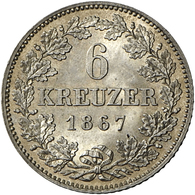 Bayern: Ludwig II. 1864-1886: 6 Kreuzer 1867, AKS 181, Jaeger 98, Seltener Jahrgang In Hervorragende - Other & Unclassified