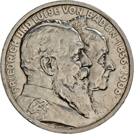 Baden: Friedrich I. (1856-1907): 5 Mark 1906 (G) Goldene Hochzeit, Sehr Schön/vorzüglich. Kratzer, K - Taler Et Doppeltaler