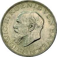 Bayern: Ludwig III. 1913-1918: Lot 2 Stück; 5 + 3 Mark 1914, Jaeger 52,53, Kl. Kratzer, Sehr Schön, - Taler Et Doppeltaler