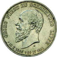 Schaumburg-Lippe: Georg 1893-1911: Lot 2 Münzen: 2 X 3 Mark 1911 A, Auf Seinen Tod, Jaeger 166, Vorz - Taler & Doppeltaler