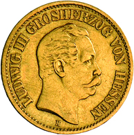 Hessen: Ludwig III. 1848-1877: 10 Mark 1873 H, Jaeger 213, Sehr Schön. Gewicht 3,982 G, 900/1000. - Monete D'oro