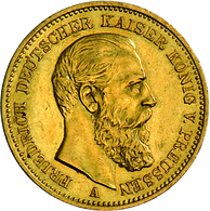 Preußen: Friedrich III. 1888: Lot 2 Goldmünzen: 10 Mark 1888 A, Jaeger 247, Sehr Schön / 20 Mark 188 - Pièces De Monnaie D'or