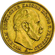 Preußen: Wilhelm I. 1861-1888: Lot 2 Goldmünzen: 10 Mark 1875 A, Jaeger 245, Einhieb Sonst Schön / 2 - Monete D'oro
