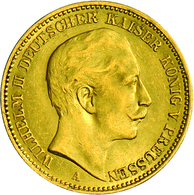 Preußen: Wilhelm II. 1888-1918: 20 Mark 1902 A, Gold 900/1000, 7,95 G, Jaeger 252, Winz. Kratzer, Se - Pièces De Monnaie D'or