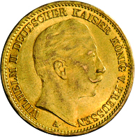 Preußen: Wilhelm II. 1888-1918: 20 Mark 1909 A, Jaeger 252, Sehr Schön. - Gold Coins