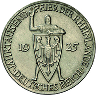Weimarer Republik: 5 Reichsmark 1925 F, Rheinlande, Jaeger 322, Vorzüglich. - Other & Unclassified