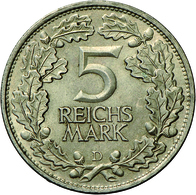 Weimarer Republik: Lot 2 Stück; 5 Reichsmark 1925 D Und 3 Reichsmark 1925 G, Rheinlande, Jaeger 322, - Autres & Non Classés