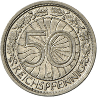 Weimarer Republik: 50 Reichspfennig 1931 G, Jaeger 324, AKS 2018, No. 40, Auflage: 60.000 Exemplare, - Autres & Non Classés