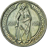 Weimarer Republik: 3 Reichsmark 1928 A, Naumburg, Jaeger 333, Randunebenheiten, Min. Kratzer, Vorzüg - Altri & Non Classificati