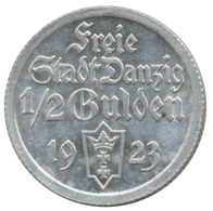 Kolonien Und Nebengebiete: Danzig, Freie Stadt: 1/2 Gulden 1923 (vorzüglich-Stemeplglanz) + 5 Pfenni - Altri & Non Classificati