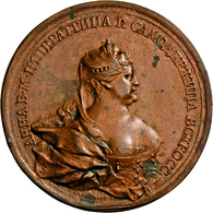 Medaillen Alle Welt: Russland, Anna 1730-1740: Bronzemedaille O.J. Von Hedlinger Und Alexejev, Auf D - Unclassified