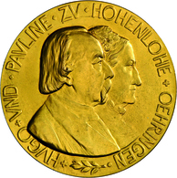 Medaillen Deutschland - Geographisch: Hohenlohe-Öhringen: Vergoldete Bronzemedaille 1897 Von A. Marz - Altri & Non Classificati