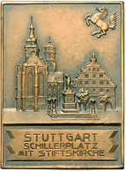 Medaillen Deutschland - Geographisch: Stuttgart: Lot 2 Stück, Stuttgart: Bronzeplakette 1935 (von Ma - Other & Unclassified