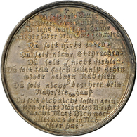 Medaillen - Religion: Silbermedaille O. J. (17. Jhd.), Auf Die 10 Gebote; 26 Mm, 5,2 G, Patina, Sehr - Non Classés