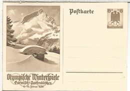 ALEMANIA REICH ENTERO POSTAL JUEGOS OLIMPICOS INVIERNO 1936 GARMISCH PARTENKIRCHEN OLIMPIAD - Invierno 1936: Garmisch-Partenkirchen