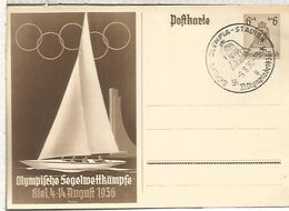 ALEMANIA REICH ENTERO POSTAL JUEGOS OLIMPICOS BERLIN 1936 VELA MAT ESTADIO OLIMPICO SAILING SHIP - Estate 1936: Berlino