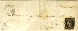 Plume + Càd T 15 VALENCE D'AGEN (85) 3 JANV. 49 / N° 3 (def) Sur Lettre Avec Texte Pour Agen. - TB. - R. - 1849-1850 Cérès