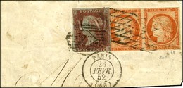 Grille Sans Fin / N° 5 Paire + GB 1 Penny Sur Fragment Avec Càd PARIS (60). 1852. - TB. - R. - 1849-1850 Ceres
