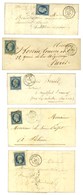 Lot De 5 Lettres Affranchies Avec N° 10, Diverses Nuances Et Oblitérations. Pièces Choisies. - TB / SUP. - 1852 Luis-Napoléon