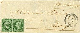 PC 1357 / N° 12 Paire Vert Foncé Sur Vert Càd T 22 LA GACILLY (54) Sur Lettre Locale Pour Redon. 1857. - SUP. - R. - 1853-1860 Napoléon III.