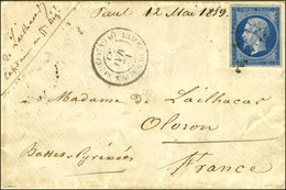 Losange AA4C / N° 14 Càd ARMEE DES ALPES / Qr Gl 4e CORPS 12 MAI 59 Sur Lettre Pour Oloron, Au Recto Mention Manuscrite  - 1853-1860 Napoleone III