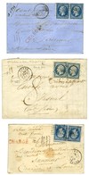 Lot De 3 Lettres Affranchies Avec N° 14 Paire. Pièces Choisies. - TB / SUP. - 1853-1860 Napoléon III