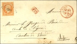 PC 4211 / N° 16 Càd Rouge SUISSE / CLUSES 23 SEPT. 61 Sur Lettre Avec Texte Daté De Châtillon Sur Cluses Pour Nyon (cant - 1853-1860 Napoléon III.