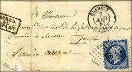 PC 876 / N° 14 Avec Piquage De Clamecy Sur Les 4 Côtés Càd T 15 CLAMECY (56) Sur Lettre Légèrement Incomplète. 1857. - T - 1853-1860 Napoleon III