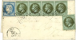 GC 3964 / N° 25 (5) + 37 Càd T 16 TINCHEBRAI (59) 12 OCT. 71. - TB. - 1863-1870 Napoléon III Lauré