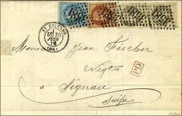 GC 3581 / N° 26 + 27 Paire + 29 Càd T 17 ST ETIENNE (84) Sur Lettre Pour Signau (Suisse). Bel Affranchissement Composé.  - 1863-1870 Napoleone III Con Gli Allori