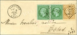 GC 4354 / N° 35 Paire + 59 Càd T 16 YERVILLE (74) Sur Lettre Pour Totes. 1872. - TB / SUP. - 1870 Siège De Paris