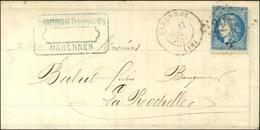 GC 2210 / N° 46 Avec Perçage De Marennes Càd T 17 MARENNES Sur Lettre Pour La Rochelle. 1871. - TB. - 1870 Bordeaux Printing