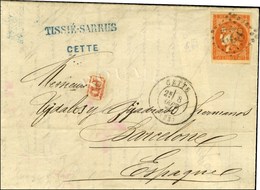 GC 822 / N° 48 Càd T 17 CETTE (33) Sur Lettre Pour L'Espagne. 1871. - TB / SUP. - 1870 Ausgabe Bordeaux