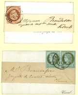 Lot De 2 Cartes Sous Bande Affranchies à 2c (N° 50 (2) ; N° 51). - SUP. - 1871-1875 Ceres