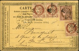 Etoile 17 / N° 51 (3) + 54 Càd PARIS / R. DU PONT-NEUF Sur CP Pour St Denis. 1876. - TB. - 1871-1875 Cérès