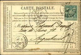 PARIS / R. D'ENGHIEN / N° 65 Sur CP Insuffisamment Affranchie Pour Argenteuil Taxée 15. 1877. - TB. - 1876-1878 Sage (Typ I)