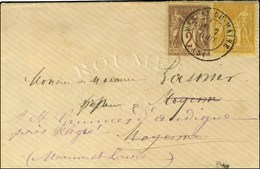 Càd MESLAY-DU-MAINE / N° 85 + 86 Sur Enveloppe Carte De Visite. 1881. - SUP. - R. - 1876-1878 Sage (Typ I)