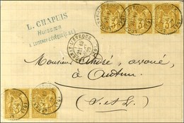 Càd T 17 LUCENAY-L’EVEQUE (70) / N° 86 (bande De 3 + Paire) Sur Lettre Pour Autun. 1879. Affranchissement Rare. - SUP. - 1876-1878 Sage (Tipo I)