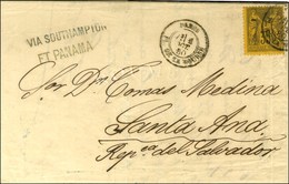 Càd PARIS / PL. DE LA BOURSE / N° 93 Sur Lettre Pour Santa Ana (Salvador). 1880. - SUP. - R. - 1876-1878 Sage (Typ I)